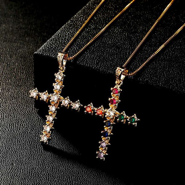 colorful full crystal spliced cross pendant necklace iced out multi color womens ins hip hop brilliant starry sky personalized jewelry bijou, Silver
colorful full crystal spliced cross pendant necklace iced out multi color womens ins hip hop brilliant starry sky personalized jewelry bijou, Silver