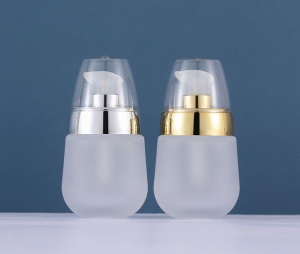 30ml portable frosted clear glass lotion cosmetic toner serum bottle gold silver lid beauty makeup accessories supplies
30ml portable frosted clear glass lotion cosmetic toner serum bottle gold silver lid beauty makeup accessories supplies