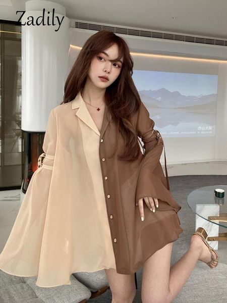 shirts zadily 2022 summer beach style oversize shirt women chiffon long sleeve transparent patchwork ladies blouse vacation clothing, White
shirts zadily 2022 summer beach style oversize shirt women chiffon long sleeve transparent patchwork ladies blouse vacation clothing, White