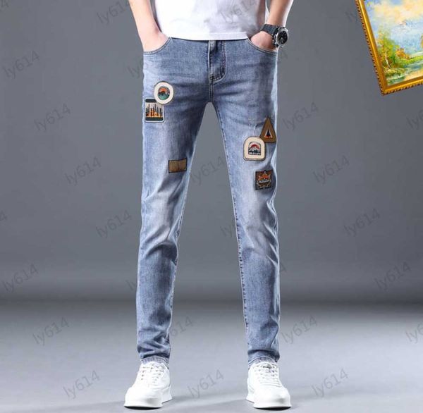 mens jeans luxury brand classic logo decoration simple designer casual jeans multi-pocket design elastic fabric elegant and fashion trousers, Blue
mens jeans luxury brand classic logo decoration simple designer casual jeans multi-pocket design elastic fabric elegant and fashion trousers, Blue