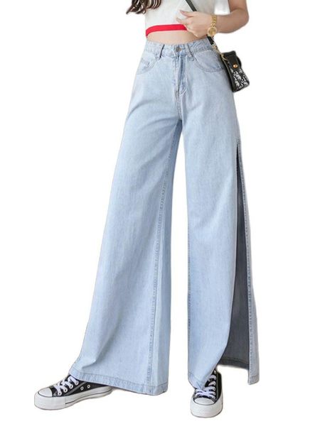 jeans casual slit straight jeans loose high waist wide leg trousers 2022 summer new fashion women's clothing, Blue
jeans casual slit straight jeans loose high waist wide leg trousers 2022 summer new fashion women's clothing, Blue
