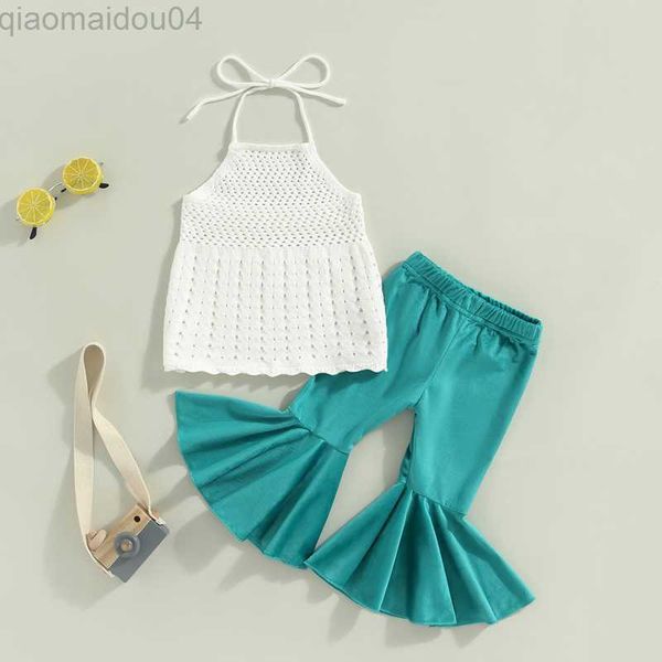 clothing sets kids girls summer clothes outfits white sleeveless halter tank + solid color flared pants children 2pcs suit aa230426
clothing sets kids girls summer clothes outfits white sleeveless halter tank + solid color flared pants children 2pcs suit aa230426