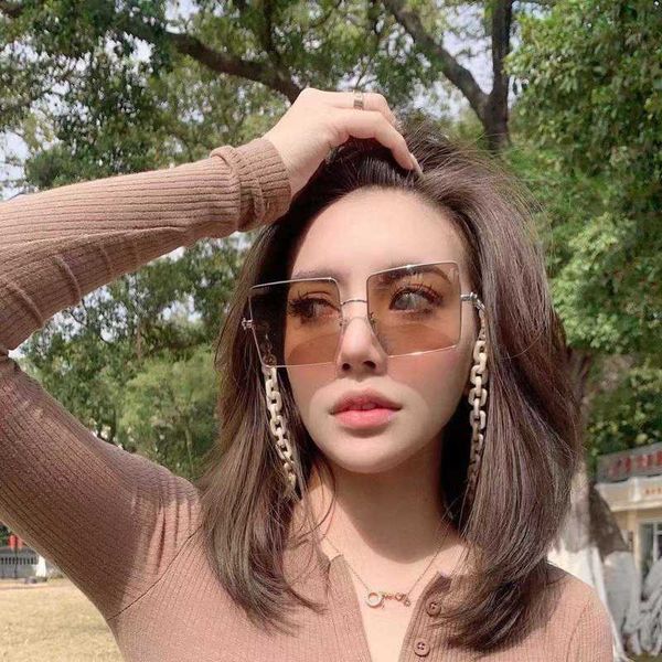 designer womens sunglasses with chain large square women fashion versatile classic eyeglasses fashion versatile goggle outdoor beach uv prot, White;black
designer womens sunglasses with chain large square women fashion versatile classic eyeglasses fashion versatile goggle outdoor beach uv prot, White;black