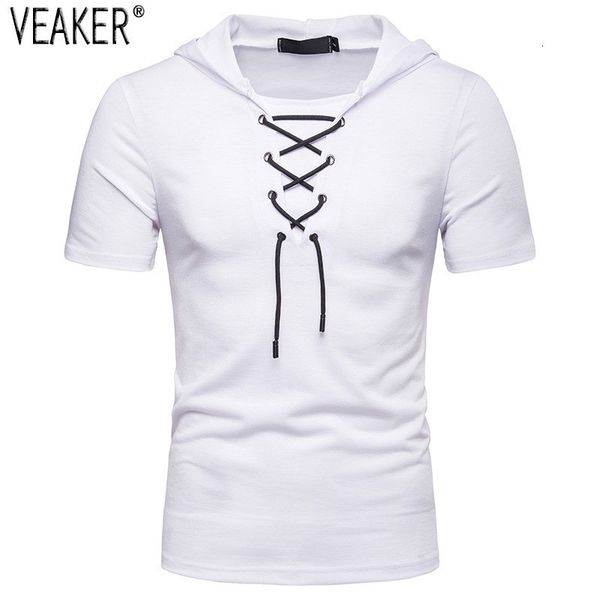 men's tshirts men's bandage hooded t shirt male slim fit solid color short sleeve t shirt men casual tee s2xl 230425, White;black
men's tshirts men's bandage hooded t shirt male slim fit solid color short sleeve t shirt men casual tee s2xl 230425, White;black