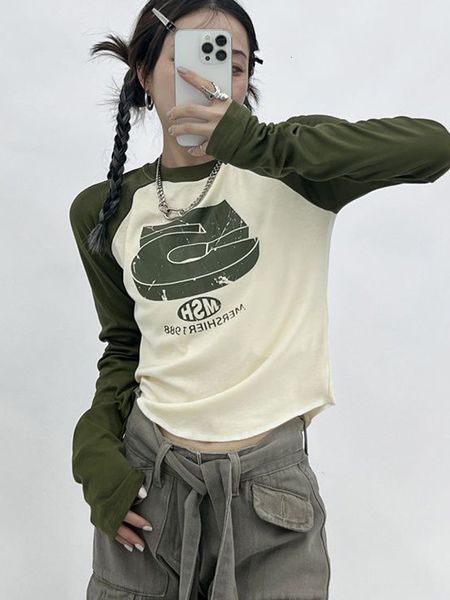 women's t-shirt fashion y2k letter t-shirts women o neck vintage crop female patchwork long sleeve ladies casual slim tees spring autum, White
women's t-shirt fashion y2k letter t-shirts women o neck vintage crop female patchwork long sleeve ladies casual slim tees spring autum, White