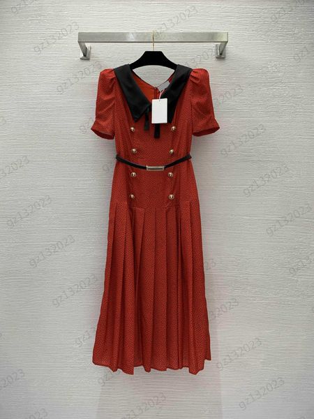 designer dresses polka dot print custom double row metal button short sleeves dress spliced lapel detachable belt corset waist slim maxiskit, Black;gray
designer dresses polka dot print custom double row metal button short sleeves dress spliced lapel detachable belt corset waist slim maxiskit, Black;gray