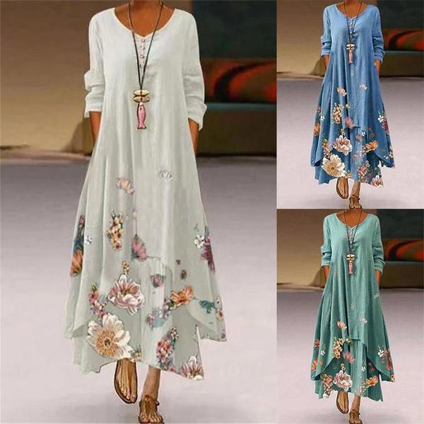 dresses floral print long sleeve dresses women summer vintage o neck buttons irregular hem maxi dress loose party long dress vestidos, White;black
dresses floral print long sleeve dresses women summer vintage o neck buttons irregular hem maxi dress loose party long dress vestidos, White;black
