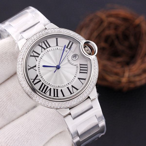 2023 men's luxury high end fashion watch fully automatic mechanical movement date dial inlaid with diamond men's clock male circle, Slivery;brown
2023 men's luxury high end fashion watch fully automatic mechanical movement date dial inlaid with diamond men's clock male circle, Slivery;brown
