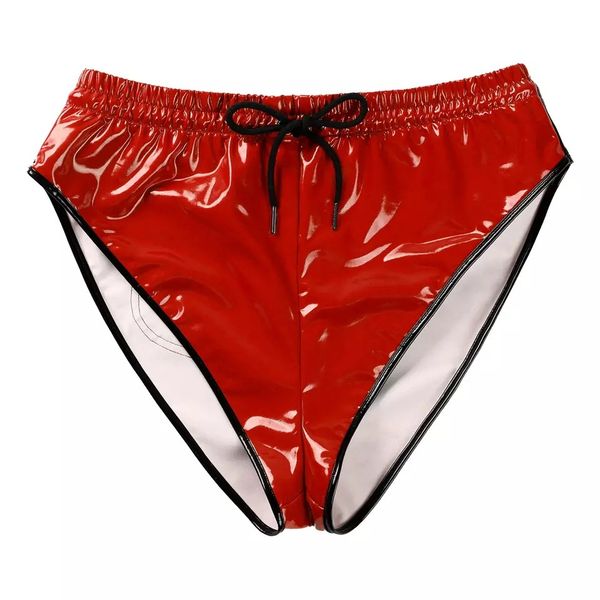 bright briefs pvc patent leather girls panties lace-up triangle shorts, Black;white
bright briefs pvc patent leather girls panties lace-up triangle shorts, Black;white