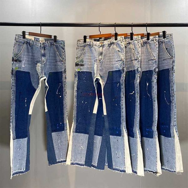 clothing denim pants galleryes depts ink splashing graffiti micro horn structure splicing loose jeans long men's women's hip hop t, Blue
clothing denim pants galleryes depts ink splashing graffiti micro horn structure splicing loose jeans long men's women's hip hop t, Blue