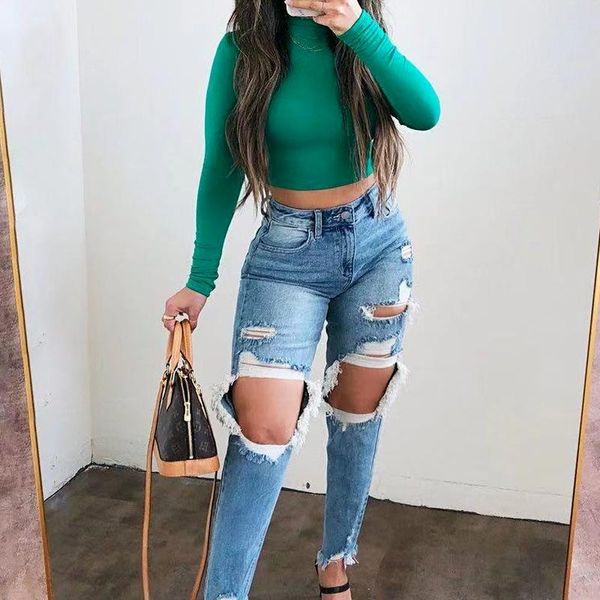 jeans 2022 fashion new european and american women's cotton high stretch washed hole slim jeans high waisted woman jeans, Blue
jeans 2022 fashion new european and american women's cotton high stretch washed hole slim jeans high waisted woman jeans, Blue