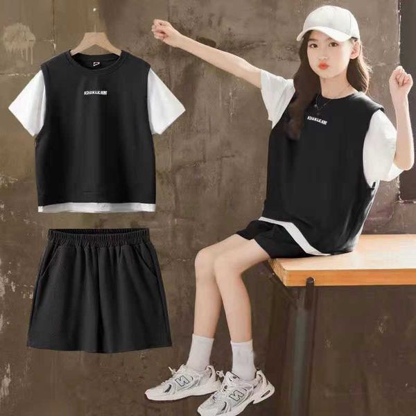 clothing sets summer girl suit baby short sleeve +shorts 2pc girls outfits loose kids sportswear casual children clot aa230426, White
clothing sets summer girl suit baby short sleeve +shorts 2pc girls outfits loose kids sportswear casual children clot aa230426, White
