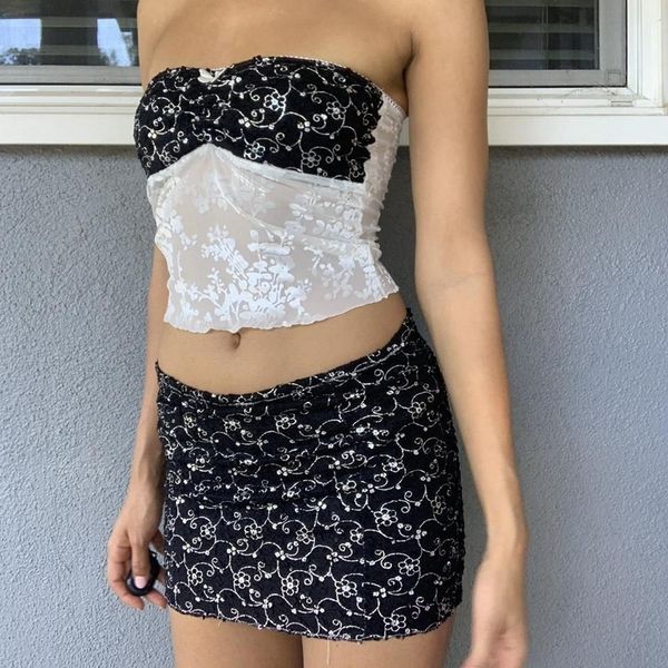 two piece dress 2 set indie floral cute 90s vintage lace trim strapless tube crop backless camis wrap mini skirt y2k fairy grunge 230426, White
two piece dress 2 set indie floral cute 90s vintage lace trim strapless tube crop backless camis wrap mini skirt y2k fairy grunge 230426, White