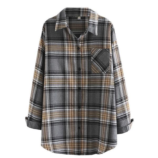 t-shirt women clothing blouses shirts plus size 2021 autumn contrast color vintage new casual long sleeve female plaid, Black
t-shirt women clothing blouses shirts plus size 2021 autumn contrast color vintage new casual long sleeve female plaid, Black