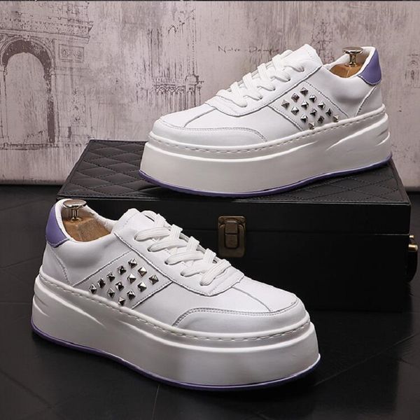 men platform rivets shoes 2023 new thick sole height-raising men's sports casual shoes fashion youth white shoes d2h34, Black
men platform rivets shoes 2023 new thick sole height-raising men's sports casual shoes fashion youth white shoes d2h34, Black