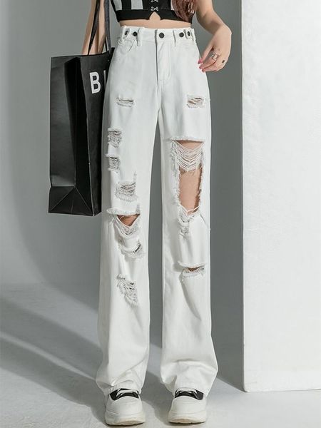 jeans guuzyuviz summer white wide leg ripped jeans for women loose casual, Blue
jeans guuzyuviz summer white wide leg ripped jeans for women loose casual, Blue