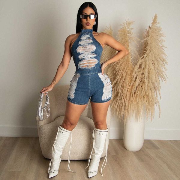 women's jumpsuits rompers 2023 new denim jumpsuit women halter hollow out tassel distressed skinny shorts romper casual streetwear y2k, Black;white
women's jumpsuits rompers 2023 new denim jumpsuit women halter hollow out tassel distressed skinny shorts romper casual streetwear y2k, Black;white