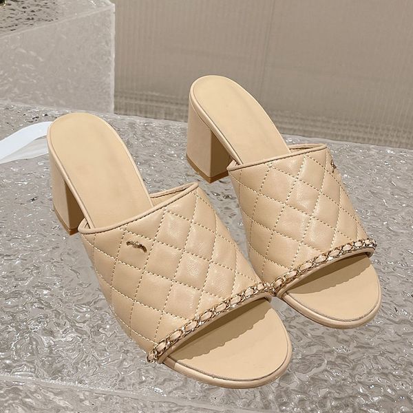 womens sandals chunky heels 7cm slippers with chain lambskin retro black round toes quilted texture slides ladies slip on outdoor beach shoe
womens sandals chunky heels 7cm slippers with chain lambskin retro black round toes quilted texture slides ladies slip on outdoor beach shoe
