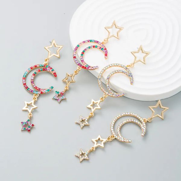 dangle & chandelier earring new fashion alloy inlaid diamond rhinestone creative moon full diamond earrings woman lady jewelry trend light l, Silver
dangle & chandelier earring new fashion alloy inlaid diamond rhinestone creative moon full diamond earrings woman lady jewelry trend light l, Silver