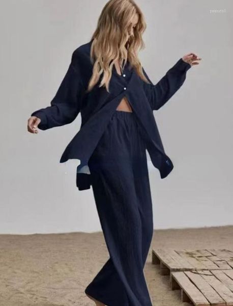women's two piece pants 2023 cotton linen long sleeve temperament commute skin color solid slit shirt and wide leg suit, White
women's two piece pants 2023 cotton linen long sleeve temperament commute skin color solid slit shirt and wide leg suit, White