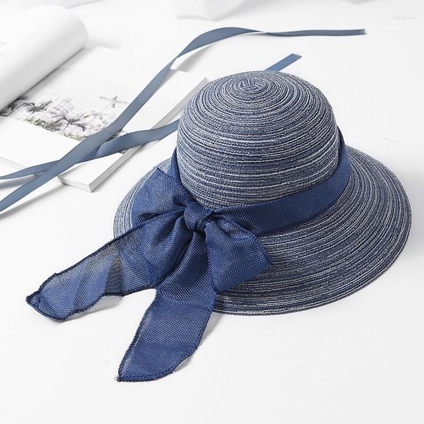 wide brim hats mingjiebihuo spring summer ladies beach shade sun hat folding portable straw korean version of the basin cap, Blue;gray
wide brim hats mingjiebihuo spring summer ladies beach shade sun hat folding portable straw korean version of the basin cap, Blue;gray