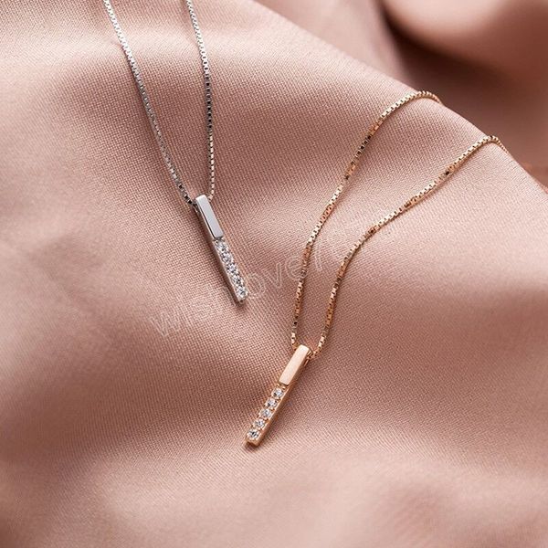korean style new exquisite cubic zircon rose gold color necklace simple fashionable geometric clavicle chain women's jewelry, Silver
korean style new exquisite cubic zircon rose gold color necklace simple fashionable geometric clavicle chain women's jewelry, Silver