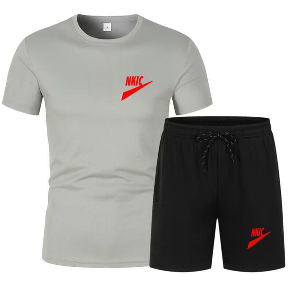 new men casual summer mens brand print 2 piece sets mens loose tracksuit fashion jogger sports suit short sleeve shorts sets, Gray
new men casual summer mens brand print 2 piece sets mens loose tracksuit fashion jogger sports suit short sleeve shorts sets, Gray