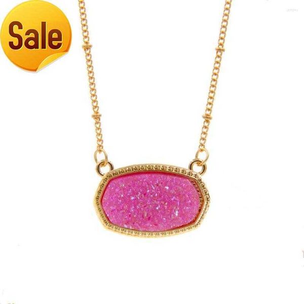 pendant necklaces resin oval druzy necklace gold color chain drusy hexagon style luxury designer brand fashion jewelry for women, Silver
pendant necklaces resin oval druzy necklace gold color chain drusy hexagon style luxury designer brand fashion jewelry for women, Silver