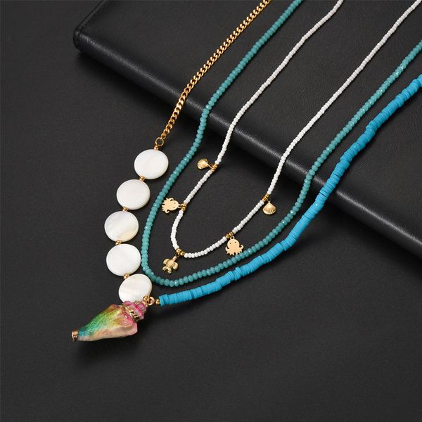 french retro titanium steel 14k gold national style beaded necklace ins niche design fashion sweater chain, Silver
french retro titanium steel 14k gold national style beaded necklace ins niche design fashion sweater chain, Silver