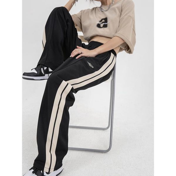capris czarny vintage wysokiej talii damskie spodnie sportowe w paski streetwear hip hop casual 2022 letnie szerokie nogawki proste worko, Black;white
capris czarny vintage wysokiej talii damskie spodnie sportowe w paski streetwear hip hop casual 2022 letnie szerokie nogawki proste worko, Black;white