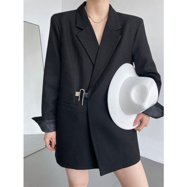 pants solid high street style metal lock up oversize blazer black / white spring women coat
pants solid high street style metal lock up oversize blazer black / white spring women coat