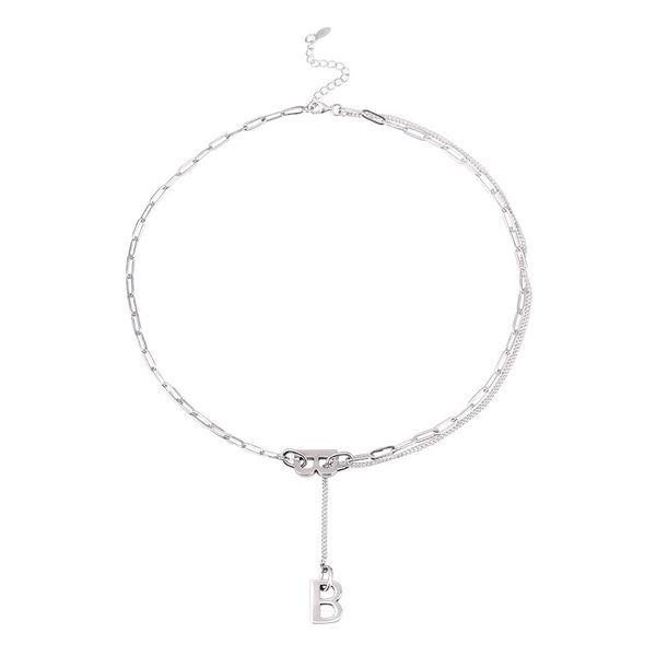 s925 sterling silver necklace creative retro multi layered letter b couple fashion classic network red temperament creative personality simp 
s925 sterling silver necklace creative retro multi layered letter b couple fashion classic network red temperament creative personality simp