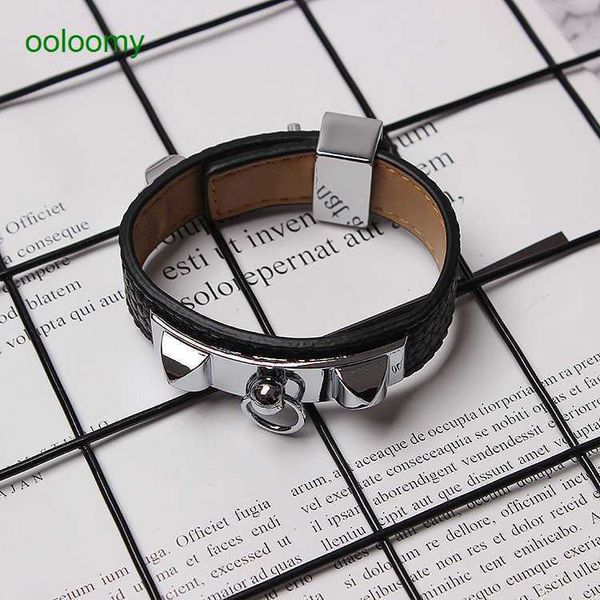 hemres designer bracelet punk style double layer bracelet fashionable and minimalist women's belt rivet gold-plated trend aoni, Black
hemres designer bracelet punk style double layer bracelet fashionable and minimalist women's belt rivet gold-plated trend aoni, Black