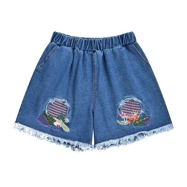 jeans pantalones vaqueros cortos informales para mujer shorts con bordado de flores a cuadros parche de empalme rasgado estilo preppy, Blue
jeans pantalones vaqueros cortos informales para mujer shorts con bordado de flores a cuadros parche de empalme rasgado estilo preppy, Blue