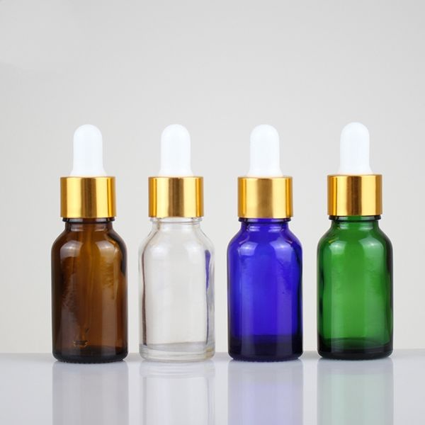 1000pcs 15ml amber clear blue green glass dropper bottle round shape empty e liquid essential oil bottle with gold black cap
1000pcs 15ml amber clear blue green glass dropper bottle round shape empty e liquid essential oil bottle with gold black cap