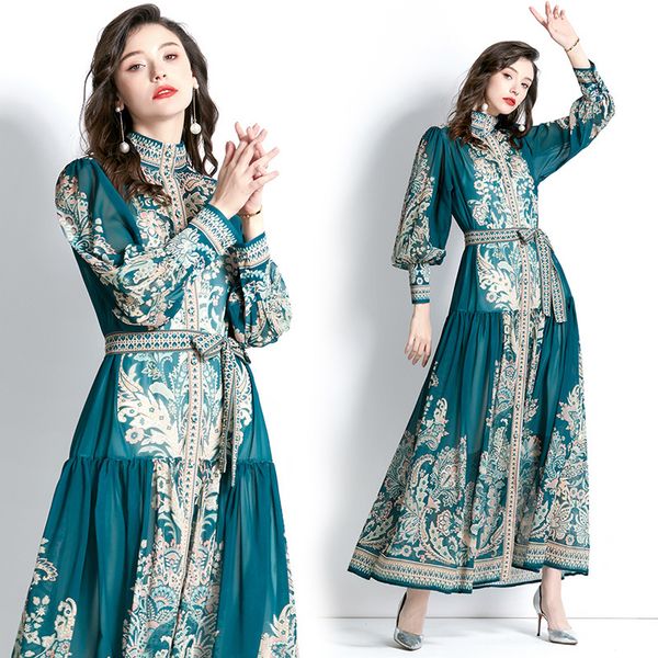 casual dresses spring/summer women's long sleeved vacation style standing neck lantern sleeve lace up printed temperament dress dress, Black;gray
casual dresses spring/summer women's long sleeved vacation style standing neck lantern sleeve lace up printed temperament dress dress, Black;gray