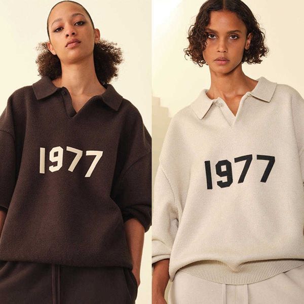 spring and autumn models designer knitted sweater lapel big letter embroidery solid color simple and versatile high street brand long-sleeve, White
spring and autumn models designer knitted sweater lapel big letter embroidery solid color simple and versatile high street brand long-sleeve, White