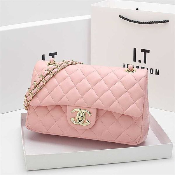 80% official site usa genuine leather 2023 summer new lingge chain small fragrant wind temperament versatile one shoulder crossbody bag