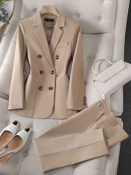 women's suits blazers fashion ladies pant suit women business work wear blazer and trouser black khaki brown beige formal 2 piece set w, White;black
women's suits blazers fashion ladies pant suit women business work wear blazer and trouser black khaki brown beige formal 2 piece set w, White;black