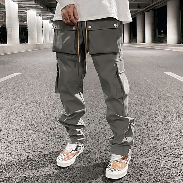 men's pants high street multipocket casual trousers for men and women side breasted drawstring cargo pants harajuku solid loose pants 2, Black
men's pants high street multipocket casual trousers for men and women side breasted drawstring cargo pants harajuku solid loose pants 2, Black