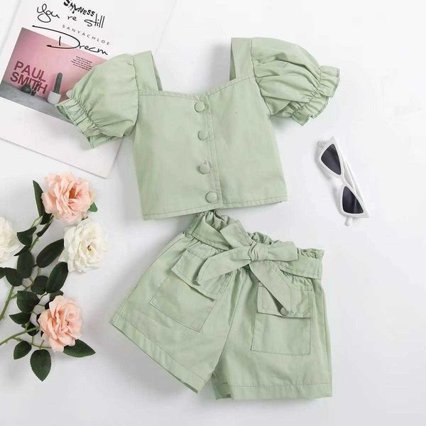 clothing sets 2pcs/set girls clothes new summer short sleeve square collar solid t-shirt +belt bow shorts kids clothes 2 t aa230426, White
clothing sets 2pcs/set girls clothes new summer short sleeve square collar solid t-shirt +belt bow shorts kids clothes 2 t aa230426, White