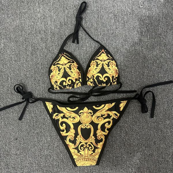 women's swimwear swimsuit golden floral print two piece bikini female brazilian bather bathing suit women swimwear beach biquinis 23042, White;black
women's swimwear swimsuit golden floral print two piece bikini female brazilian bather bathing suit women swimwear beach biquinis 23042, White;black