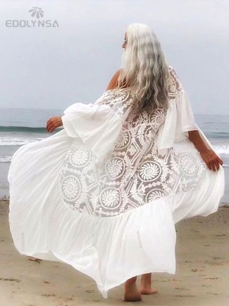 women's swimwear bikini coverups belted summer dress white lace tunic women plus size beach wear swim suit cover up q1049 230425, White;black
women's swimwear bikini coverups belted summer dress white lace tunic women plus size beach wear swim suit cover up q1049 230425, White;black