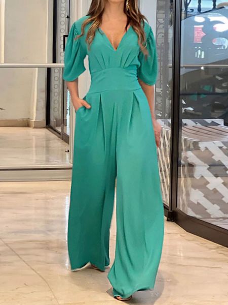 women's jumpsuits rompers women high waist high streetwear female wide legs casual pants romper puff short sleeve v neck backless jumps, Black;white
women's jumpsuits rompers women high waist high streetwear female wide legs casual pants romper puff short sleeve v neck backless jumps, Black;white