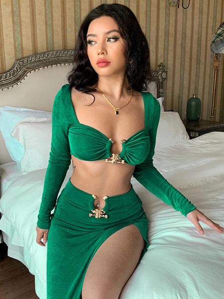 dress mozision 2022 autumn two piece set women square collar full sleeve crop and high split skirt matching sets female dress set, White
dress mozision 2022 autumn two piece set women square collar full sleeve crop and high split skirt matching sets female dress set, White