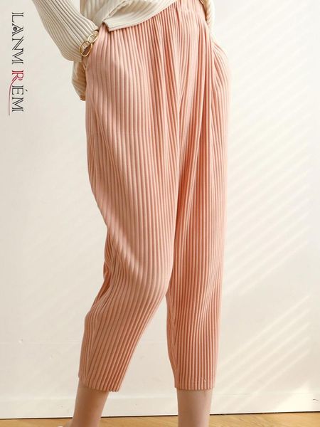 capris lanmrem 2022 new autumn pleated pants for women solid color high elastic wasit straight trousers female fashion 2r0023, Black;white
capris lanmrem 2022 new autumn pleated pants for women solid color high elastic wasit straight trousers female fashion 2r0023, Black;white