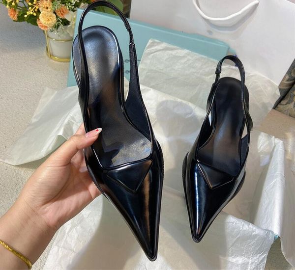 luxury triangle brushed leather sandals shoes for women slingback pumps luxury footwear women high heels party wedding dress 35-40, Black
luxury triangle brushed leather sandals shoes for women slingback pumps luxury footwear women high heels party wedding dress 35-40, Black