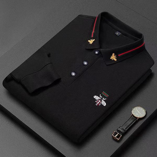 new men's polos long-sleeved shirt fashion bee embroidery luxury ggity letter brand designer shirts casual bottom polo t-shirt, White;black
new men's polos long-sleeved shirt fashion bee embroidery luxury ggity letter brand designer shirts casual bottom polo t-shirt, White;black