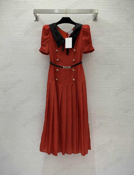 designer dresses polka dot print custom double row metal button short sleeves dress spliced lapel detachable belt corset waist slim maxiskit, Black;gray
designer dresses polka dot print custom double row metal button short sleeves dress spliced lapel detachable belt corset waist slim maxiskit, Black;gray