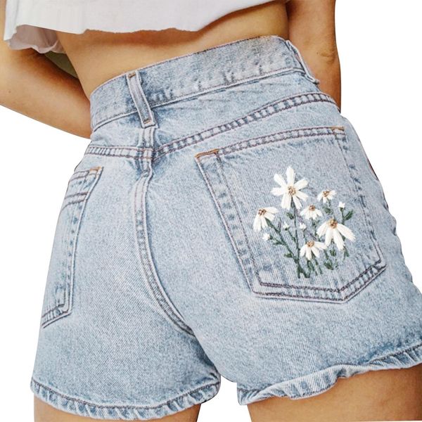 women's short's fashion ripped denim shorts mid rise stretch cropped jeans 230426, White;black
women's short's fashion ripped denim shorts mid rise stretch cropped jeans 230426, White;black